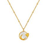 Sea Shell Moon Clavicle Necklace Pendant Love Necklace
