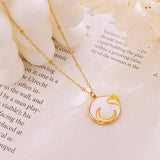 Sea Shell Moon Clavicle Necklace Pendant Love Necklace