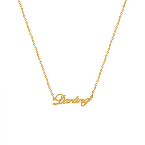 18K Personality English Letter Clavicle Necklace Pendant Gift