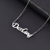 18K Personality English Letter Clavicle Necklace Pendant Gift