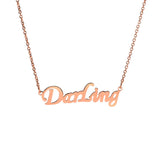 18K Personality English Letter Clavicle Necklace Pendant Gift