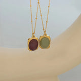 18K Natural Stone Clavicle Necklace Pendant Jewelry