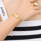 Punk Thick Chain Bracelet Lock Charm Cuban Bracelet for Women