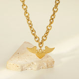 18K Retro O-Chain Necklace Angel Wings Heart Bracelet