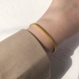 18K Chain & Silicone Bracelet, Adjustable Women's Jewelry