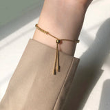18K Chain & Silicone Bracelet, Adjustable Women's Jewelry