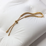 18K Chain & Silicone Bracelet, Adjustable Women's Jewelry