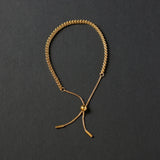 18K Chain & Silicone Bracelet, Adjustable Women's Jewelry