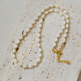 18K Stitching Pearl Long Necklace Freshwater Pearl Beaded Jewelry