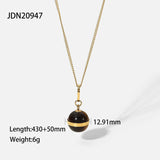 Vintage Tiger Eye Ball Pendant Necklace & Drop Earrings Set