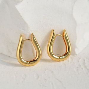 18K Geometric Stud Earrings Retro Drop Jewelry Women Gift