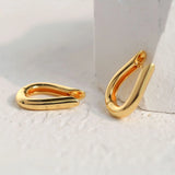 18K Geometric Stud Earrings Retro Drop Jewelry Women Gift