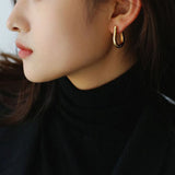 18K Geometric Stud Earrings Retro Drop Jewelry Women Gift