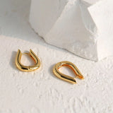 18K Geometric Stud Earrings Retro Drop Jewelry Women Gift