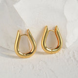 18K Geometric Stud Earrings Retro Drop Jewelry Women Gift