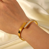 18K Vintage Zircon Bangle Bracelet Wrap Jewelry Gift