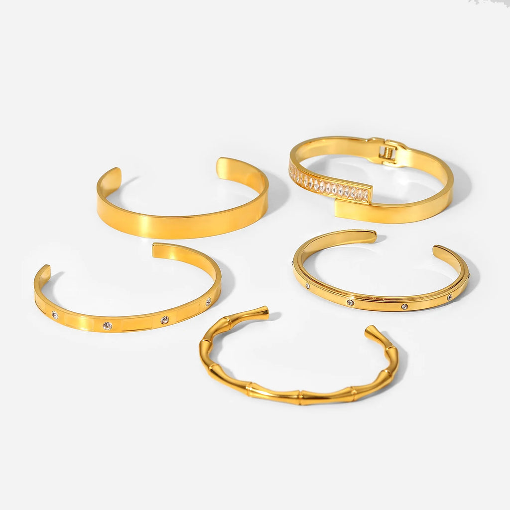 18K Vintage Zircon Bangle Bracelet Wrap Jewelry Gift