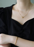 18K Retro Bamboo Bracelet Adjustable Bangle Jewelry Female Gift