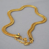 18K Woven Snake Bone Thick Choker Chain Necklace