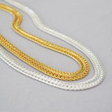 18K Woven Snake Bone Thick Choker Chain Necklace