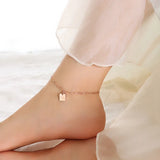 18K Sexy Good Luck Anklet Summer Chain Anklets For Girls Beach Barefoot Chain