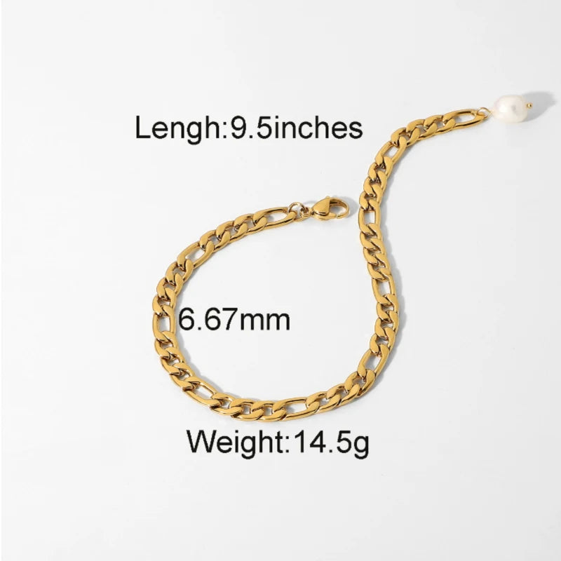 Baroque Pearl Anklet 18K Chain Bracelet