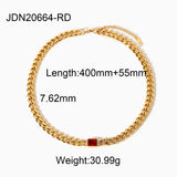 18K Chain Thick Choker Pendant Necklace Zircon Collar Jewelry