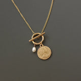 18K Pearl Queen Clavicle Chain Necklace Pendant