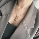 18K Pearl Queen Clavicle Chain Necklace Pendant