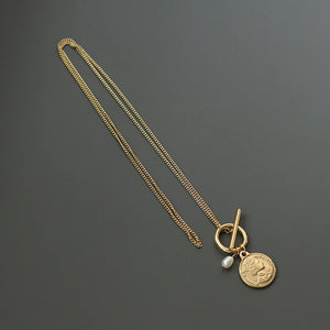 18K Pearl Queen Clavicle Chain Necklace Pendant