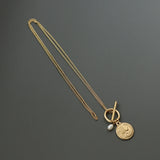 18K Pearl Queen Clavicle Chain Necklace Pendant