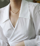 18K Freshwater Pearls Long Necklace Rice Grains Passepartout Clavicle Chain