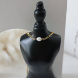 18K Freshwater Pearls Long Necklace Rice Grains Passepartout Clavicle Chain