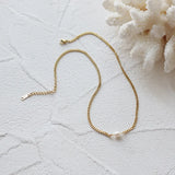 18K Freshwater Pearls Long Necklace Rice Grains Passepartout Clavicle Chain