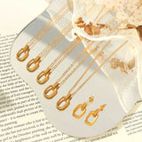 Geometric Oval Double Ring Necklace Personality Temperament