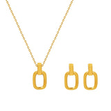 Geometric Oval Double Ring Necklace Personality Temperament
