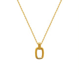 Geometric Oval Double Ring Necklace Personality Temperament