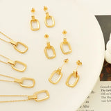 Geometric Oval Double Ring Necklace Personality Temperament