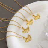 Ginkgo Leaf Clavicle Chain Necklace Zircon Pendant Jewelry