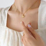 Ginkgo Leaf Clavicle Chain Necklace Zircon Pendant Jewelry