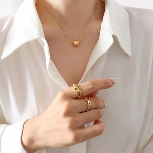 18K Snake Bone Chain Zircon Necklace