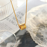 18K Snake Bone Chain Zircon Necklace