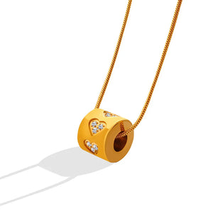 18K Snake Bone Chain Zircon Necklace