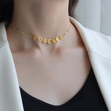 18K Alphabet Eternal Necklace Pendant Name Necklace For Women