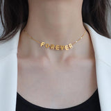 18K Alphabet Eternal Necklace Pendant Name Necklace For Women