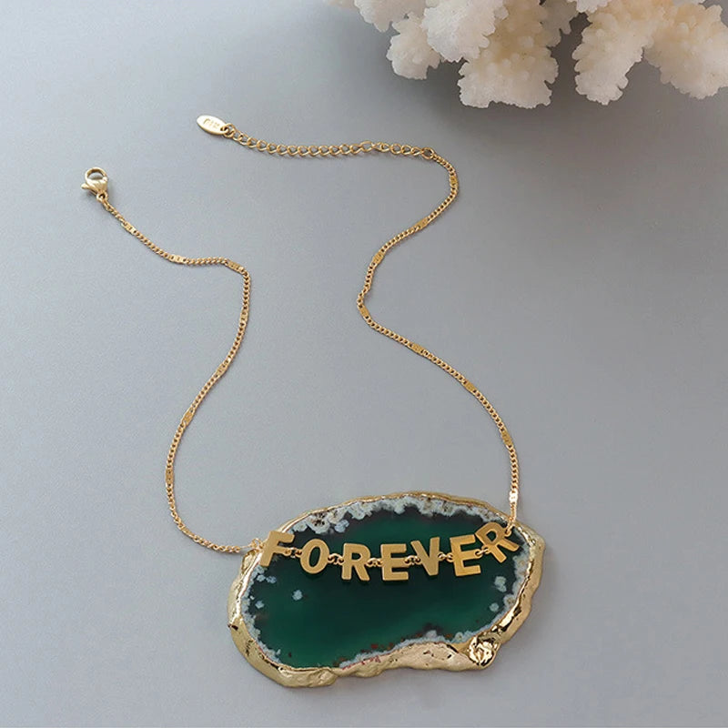 18K Alphabet Eternal Necklace Pendant Name Necklace For Women