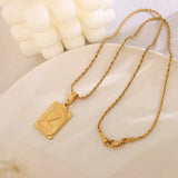 18K Letter Necklace Pendant Rope Cuban Heavy Chunky Name Jewelry