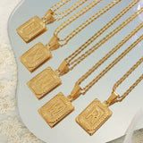 18K Letter Necklace Pendant Rope Cuban Heavy Chunky Name Jewelry