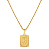 18K Letter Necklace Pendant Rope Cuban Heavy Chunky Name Jewelry