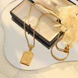 18K Letter Necklace Pendant Rope Cuban Heavy Chunky Name Jewelry